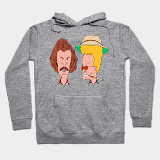 Beavis and Butthead in the style of Fear and Loathing in Las Vegas Hoodie